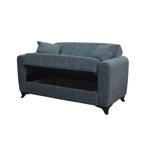 Melina Dark Grey Υφασμα 2θεσιος Καναπεσ/κρεβατι με Αποθ.χωρο 150χ80εκ.