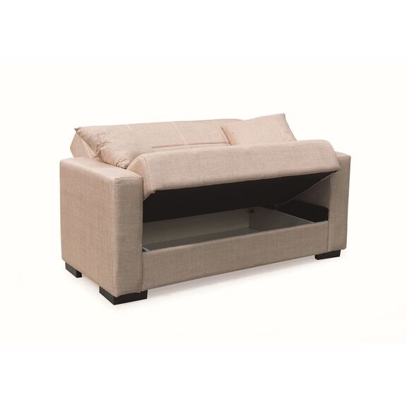 Rover Light Brown Υφασμα 2θεσιος Καναπεσ/κρεβατι με Αποθ.χωρο 150χ80εκ.