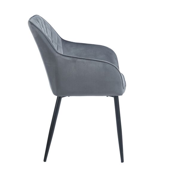 Siena Grey Velvet Υφασμα Πολυθρονα Μεταλλικη