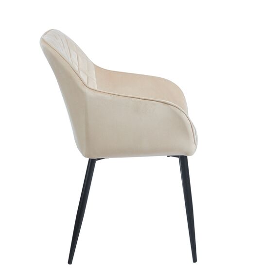 Siena Beige Velvet Υφασμα Πολυθρονα Μεταλλικη