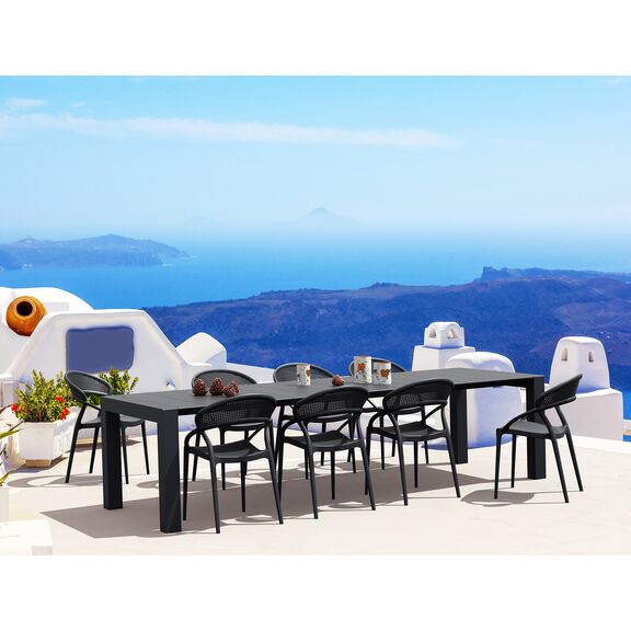 Σετ Τραπεζαρίας 9τμχ Vegas Sunset Dark Grey 100x260/300χ75εκ.