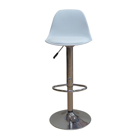Σκαμπό Μπάρ 2τμχ Bar92 White Pu/pp 37x33x102εκ.