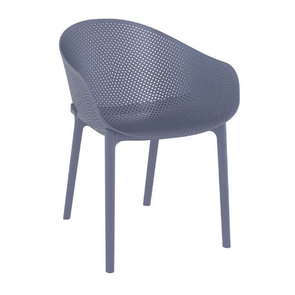 Σετ Τραπεζαρίας 9τμχ Vegas sky Dark Grey 100x180/220χ75εκ.