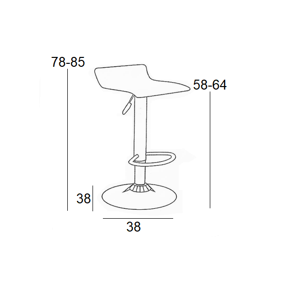 Σκαμπό Μπάρ 2τμχ Bar3 Κρεμ pvc 38x38x85εκ.