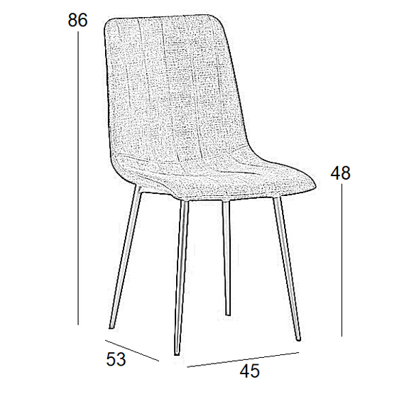 Καρέκλα Τραπεζαρίας 4τμχ Dora Beige Ύφασμα 45x53x48-86εκ.