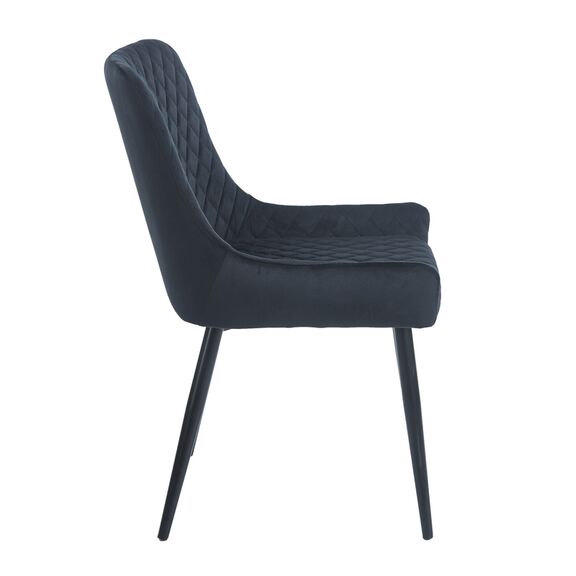 Vanesa Black Velvet Υφασμα Καρεκλα Μεταλλικη