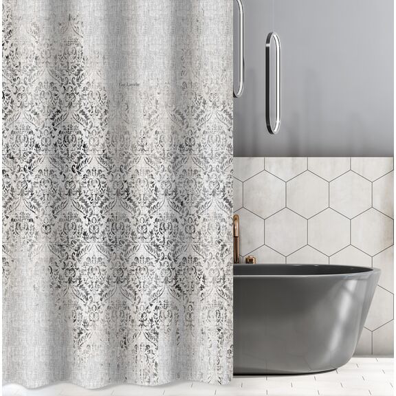 Κουρτίνα Μπάνιου Yvonne Silver 180x185 guy Laroche  100% Polyester, Water Repellant