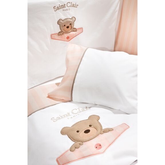 Σετ Σεντόνια 3τμχ. Bebe Teddy Rose Saint Clair Rose 100% Βαμβάκι