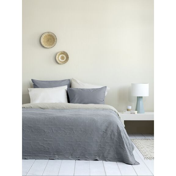 Κουβερλί Υπέρδιπλο 220x240 - Avana oat Beige / Medium Gray Nima Home 220x240