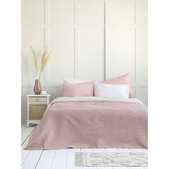 Κουβερλί Υπέρδιπλο 220x240 - Natara Light Beige / Rose Pink Nima Home 220x240