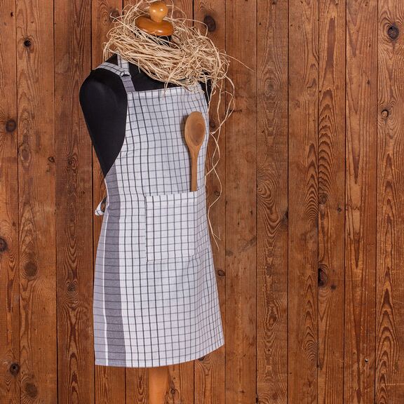Ποδια Κουζινας Pepper Check Grey 60x75