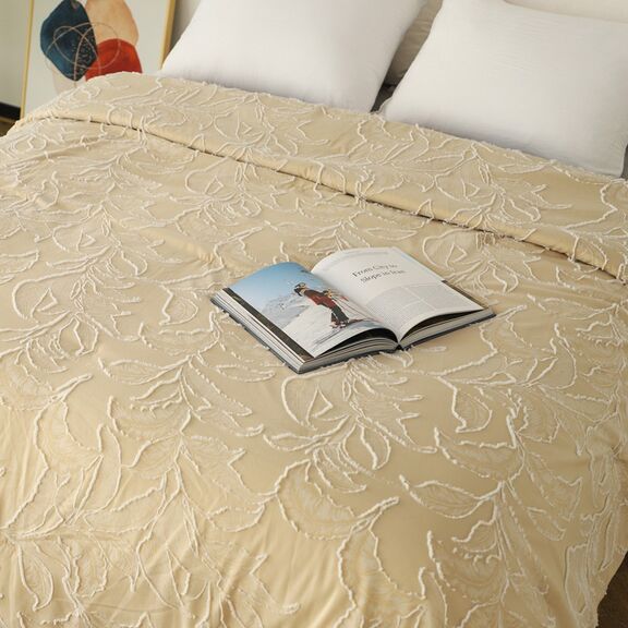 Κουβερλι Υπερδιπλο Kira Beige 220x240