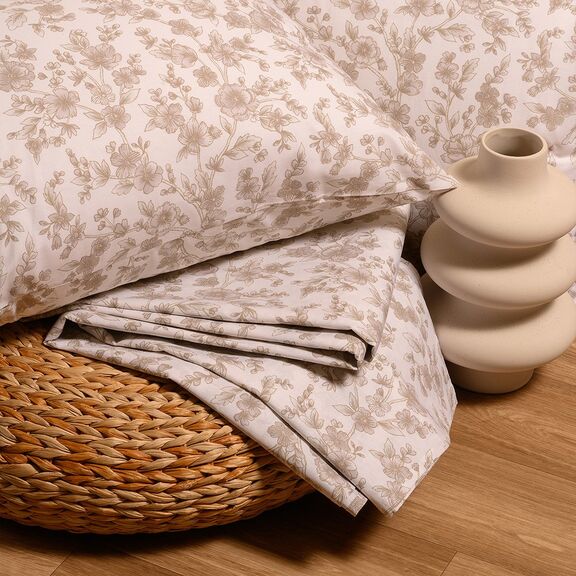 Σετ Κατωσεντονο amy Beige (2 Τεμ.) Μονο (λ) και Μαξιλαροθηκη Ultra Line Mini(λ) 100x200+32