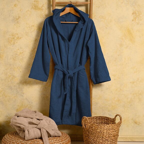 Μπουρνουζι Ενηλικων Bloom Navy Blue xl
