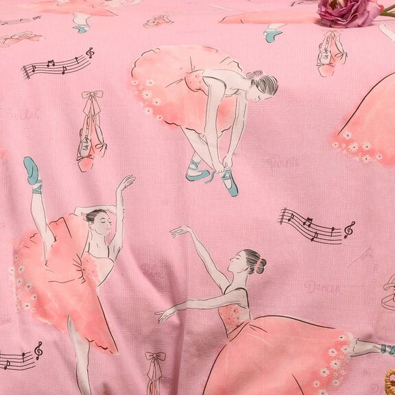 Παπλωματοθηκη Φανελενια Μονη Ballet Pink (165x245) Winter Line Kids 165x245