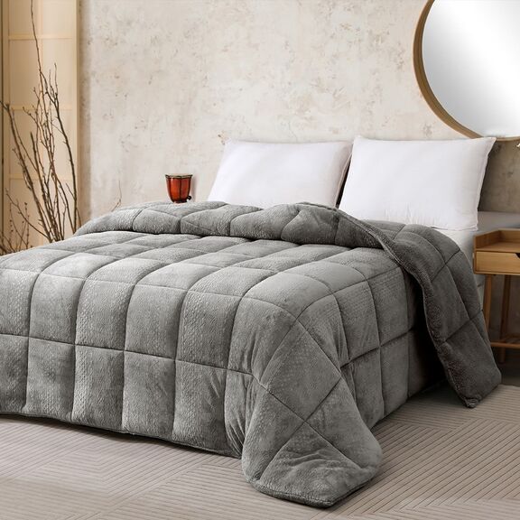 Κουβερτοπαπλωμα Υπερδιπλο Shelby Dark Grey (220x240) 220x240