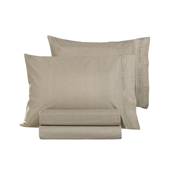 Ζεύγος Μαξιλαροθήκες Color Plus Taupe 50x70 guy Laroche  100% Cotton Percale