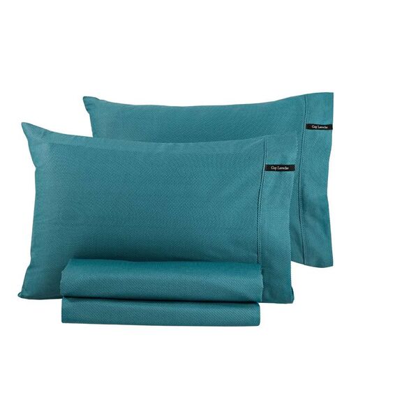 Ζεύγος Μαξιλαροθήκες Minimal Petrol 50x70 guy Laroche  100% Cotton Satin