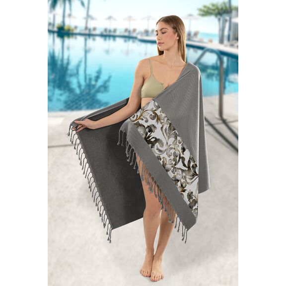 Πετσέτα Θαλάσσης - Παρεό Pestemal 20 Anthracite 90x170 guy Laroche  100% Cotton