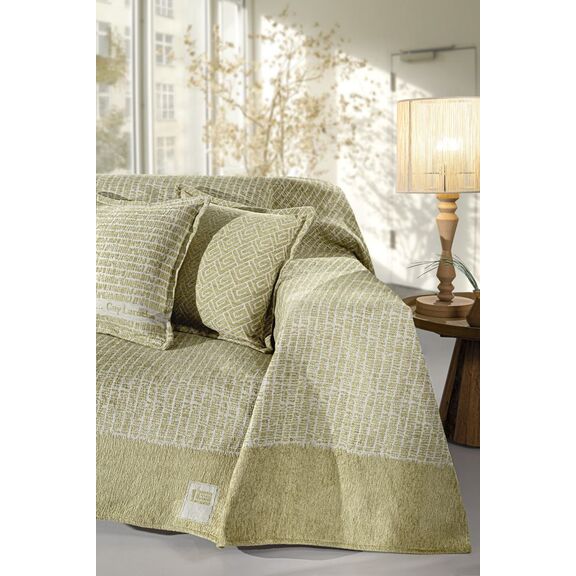 Προσφορα!! Ριχτάρι Parfait Olive Τριθέσιου Καναπέ 180x300 guy Laroche  25% Cotton-55% Acrylic -20% Polyester