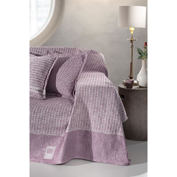 Προσφορα!! Ριχτάρι Parfait Lilac Τριθέσιου Καναπέ 180x300 guy Laroche  25% Cotton-55% Acrylic -20% Polyester