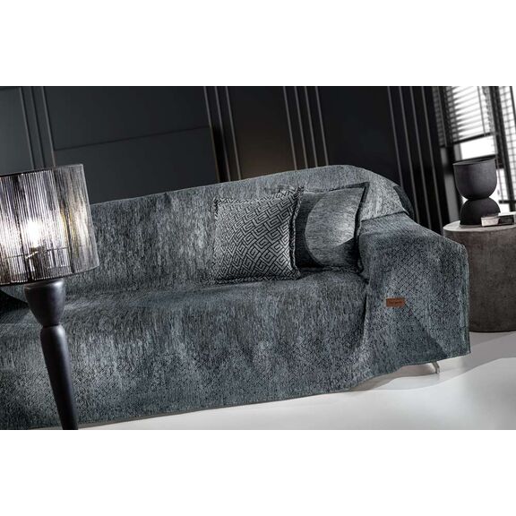 Ριχτάρι Nobel Anthracite 2θέσιος 180χ250 guy Laroche  37% Cotton-21%polyester-42% Acrylic