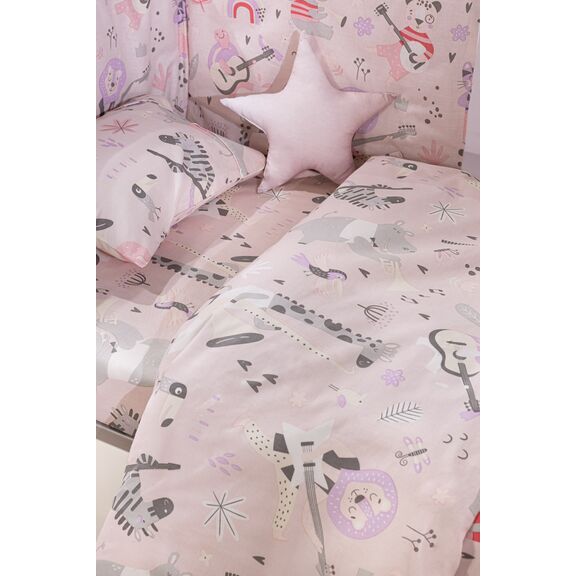 Σετ 3τμχ. Βρεφικά Σεντόνια Jazz Lilac Saint Clair  100% Cotton