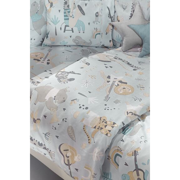 Σετ 3τμχ. Βρεφικά Σεντόνια Jazz raf Saint Clair  100% Cotton