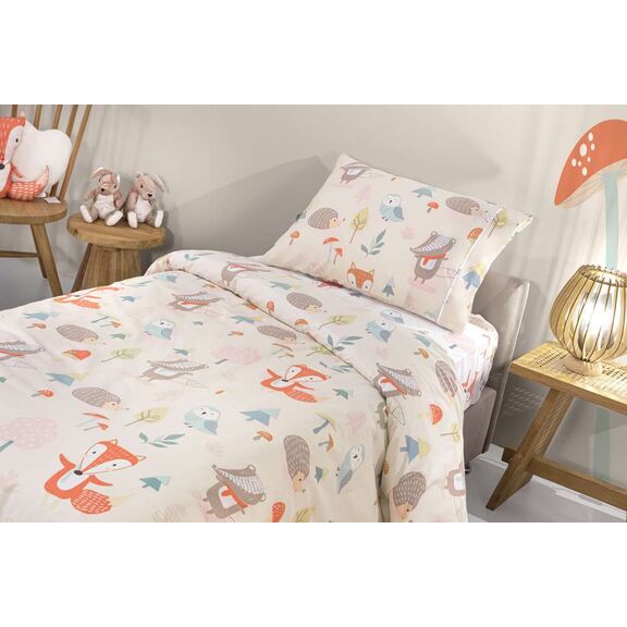 Σετ 3τμχ. Παιδικά Σεντόνια Timber Pudra Saint Clair  100% Cotton