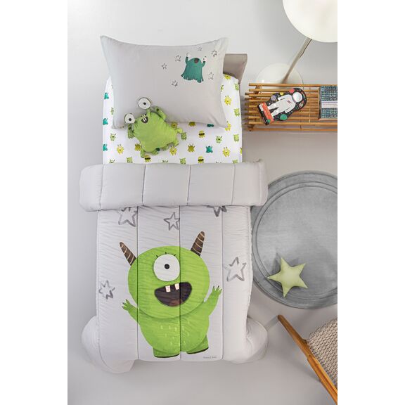 Παιδικό Πάπλωμα Monsters Lime 160x220 Saint Clair  100% Microfiber