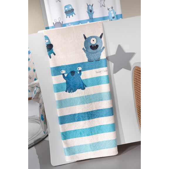 Κουβέρτα Bebe Ultrasoft Monsters Blue 110x140 Saint Clair  100% Polyester
