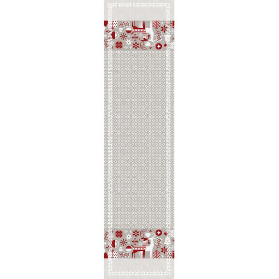 Χριστουγιεννιάτικη Τραβέρσα 2042 red Laser cut 40x160 Saint Clair  100% Polyester
