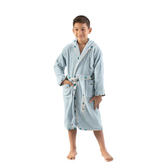 Παιδικό Μπουρνούζι Monsters Blue 2-4 Ετών Saint Clair  100% Cotton