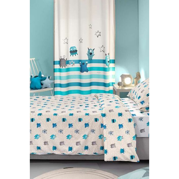 Κουρτίνα Soft - Touch Monsters Blue με Τρουκς 160x240 Saint Clair  100% Polyester