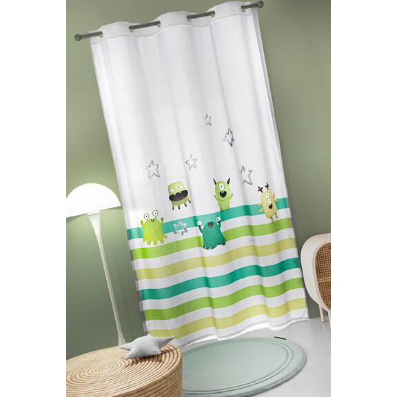 Κουρτίνα Soft - Touch Monsters Lime με Τρουκς 160x240 Saint Clair  100% Polyester