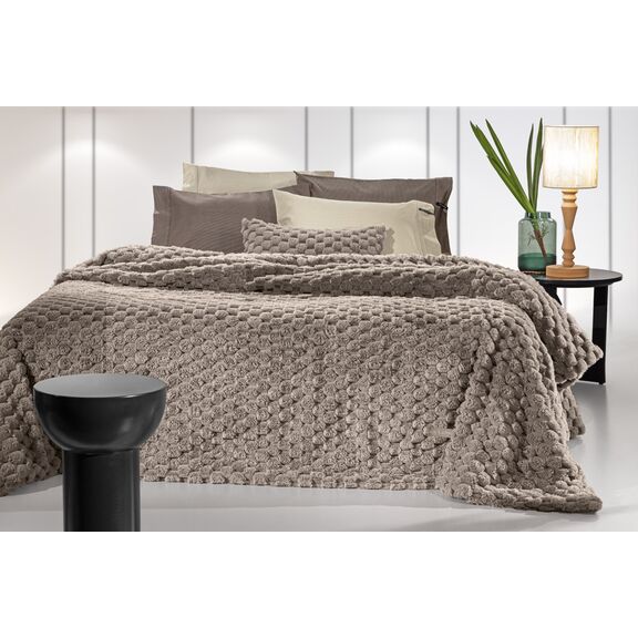 Κουβέρτα Elixir Taupe 260x240 guy Laroche  100% Polyester Art. fur