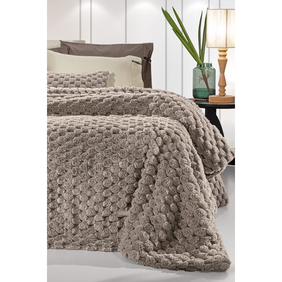 Κουβέρτα Elixir Taupe 260x240 guy Laroche  100% Polyester Art. fur