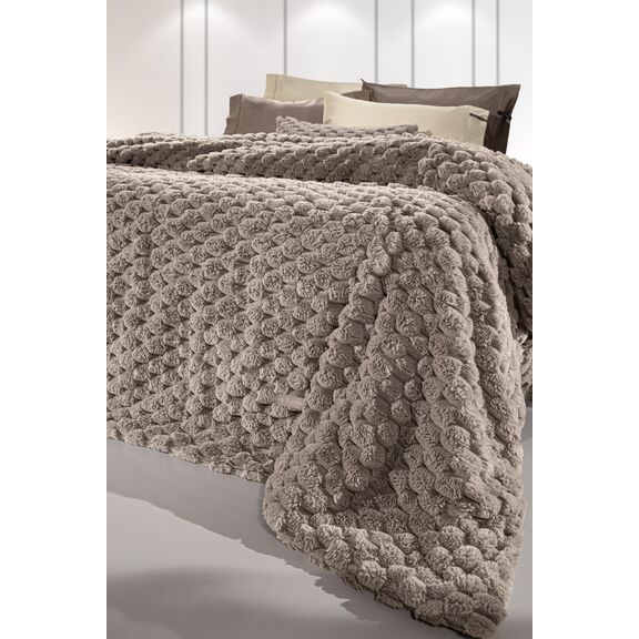 Κουβέρτα Elixir Taupe 260x240 guy Laroche  100% Polyester Art. fur