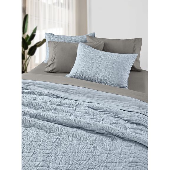 Σετ 2τμχ Κουβερλί Shadow Blue 160x220 guy Laroche  100% Fine Microfiber