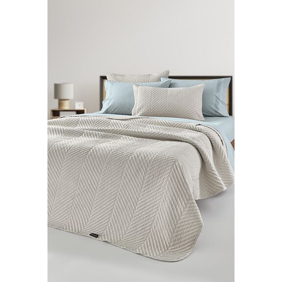 Σετ 2τμχ Κουβερλί Bone Natural 180x240 guy Laroche  100% Fine Microfiber