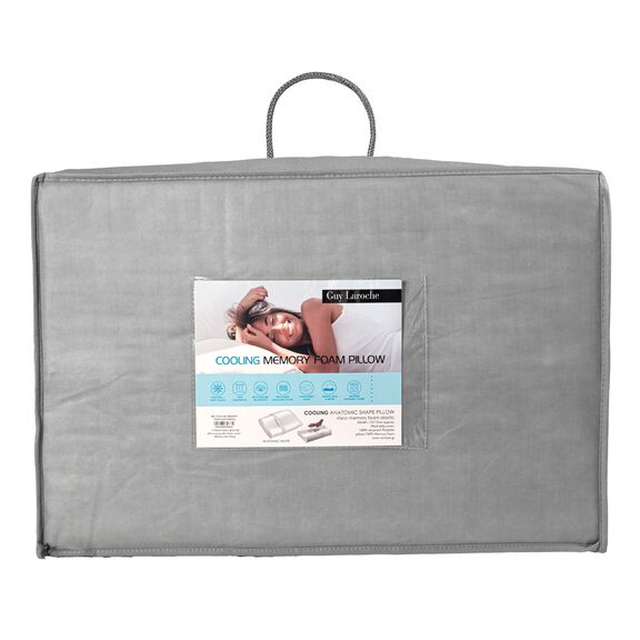 Ανατομικό Μαξιλάρι Ύπνου Cooling (Memory Foam - Antibacterial) 60x40+12 guy Laroche  50% Cooling 50% Nylon Cover / Memory Foam Filling