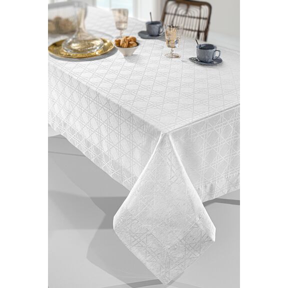 Τραπεζομάντηλο Glamour White 160x220 guy Laroche  100% Polyester Jacquard