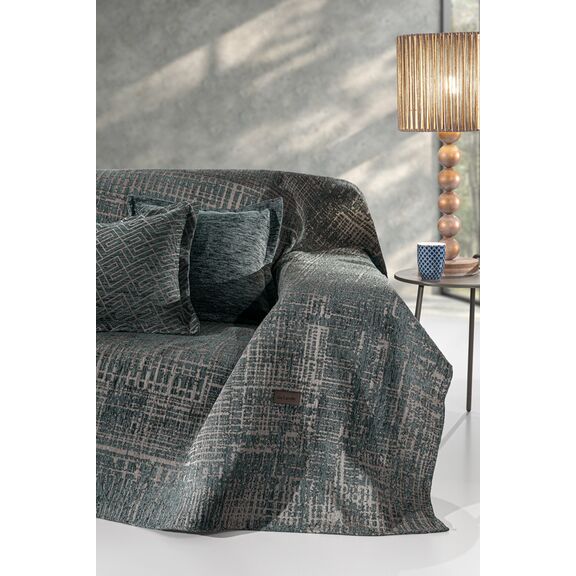 Ριχτάρι Καναπέ Melbourne Petrol (Τριθέσιος) 180x300 guy Laroche  37% Cotton-21%polyester-42% Acrylic