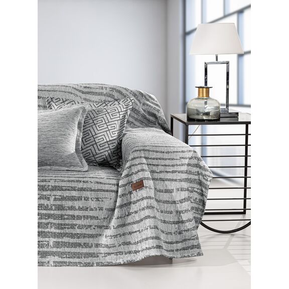 Ριχτάρι Καναπέ Sydney Silver (Τετραθέσιος) 180x350 guy Laroche  37% Cotton-21%polyester-42% Acrylic