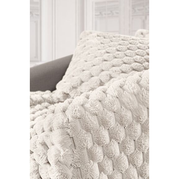 Ριχτάρι Elixir Ivory 120x160 + Διακοσμητικό Μαξιλάρι guy Laroche  100% Polyester Art. fur