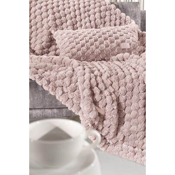 Ριχτάρι Elixir old Pink 120x160 + Διακοσμητικό Μαξιλάρι guy Laroche  100% Polyester Art. fur