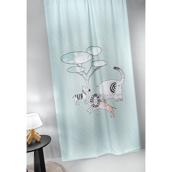 Βρεφική Κουρτίνα Zootopia Aqua Grey 145x270 guy Laroche  100% Polyester