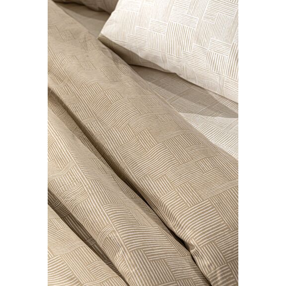 Σετ 4τμχ Σεντόνια Stencil Mocca με Λάστιχο 170x200+32 guy Laroche  100% Cotton Percale