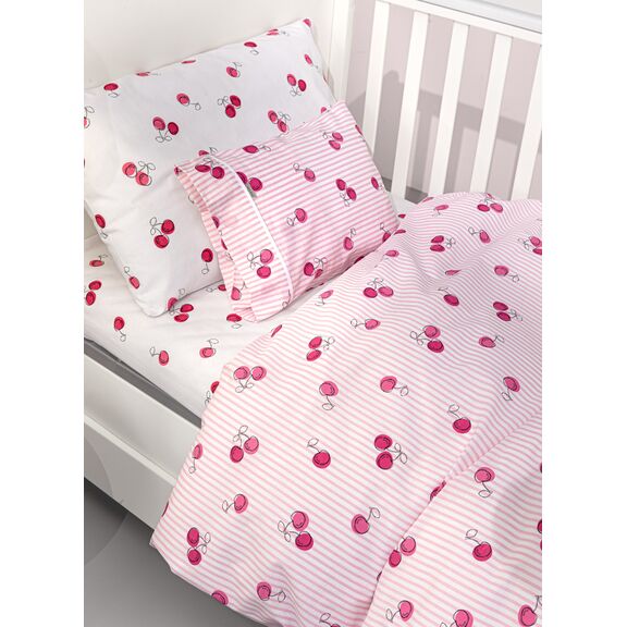 Σετ 3τμχ Βρεφικά Σεντόνια Cherries 115x170 guy Laroche  100% Cotton