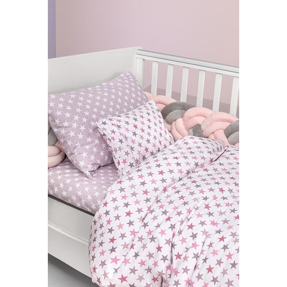 Σετ 3τμχ Βρεφικά Σεντόνια Cosmos Pudra 115x170 guy Laroche  100% Cotton